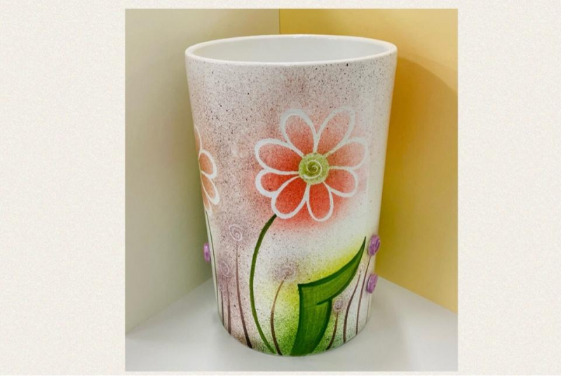ACCESSORI CASA Cooperativa VASI Vaso in ceramica, decoro floreale