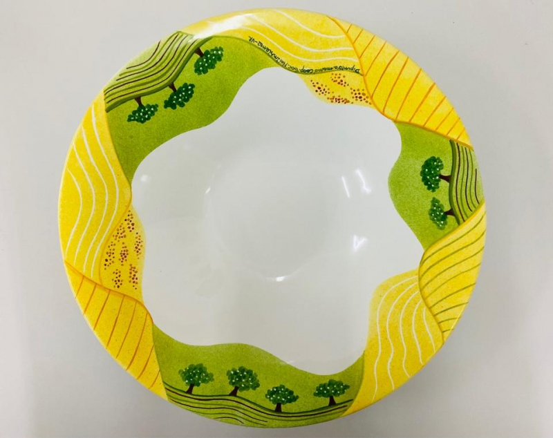 ACCESSORI CUCINA Cooperativa CENTROTAVOLA Centrotavola in ceramica, decoro paesaggio