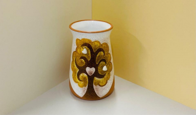 ACCESSORI CASA Cooperativa VASI Vaso in terracotta e ceramica smaltata, decoro albero della vita