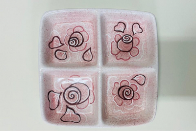 ACCESSORI CUCINA Cooperativa ANTIPASTIERE Antipastiera 4 posti in ceramica, decoro rose